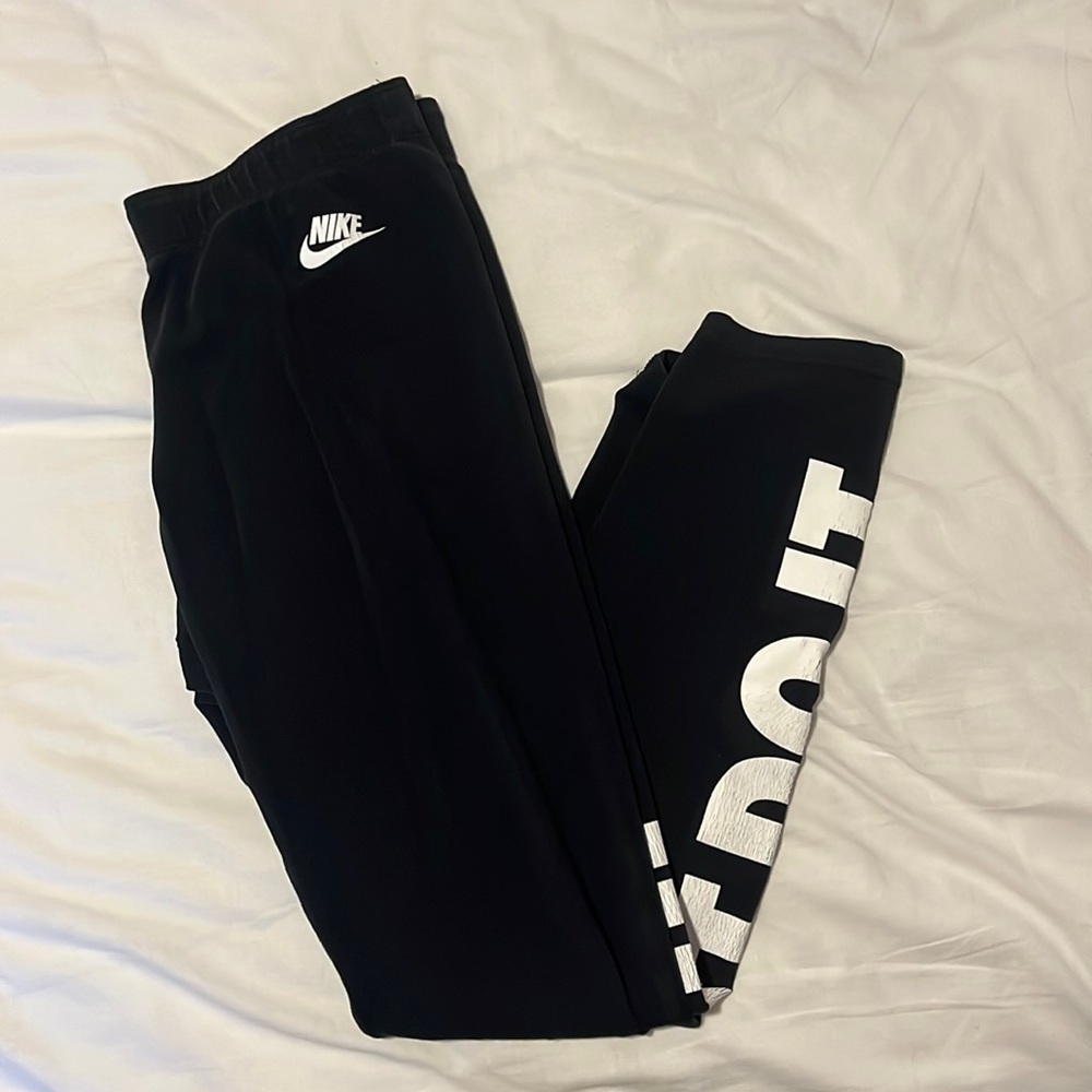 Nike Black Leggings “ Just Do It” logo on side